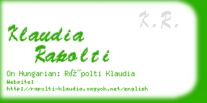 klaudia rapolti business card